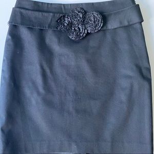 The Limited Black Skirt With Flower Belt
